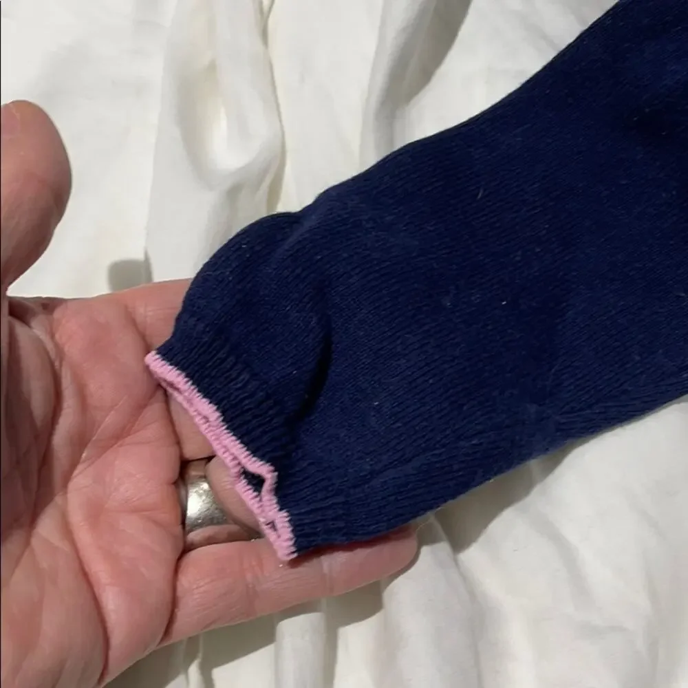 Gymboree 18-24 blue sweater pink heart euc